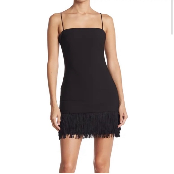 LIKELY Melly Fringe Mini Black Cocktail Dress NWT Size 4 - Picture 4 of 8